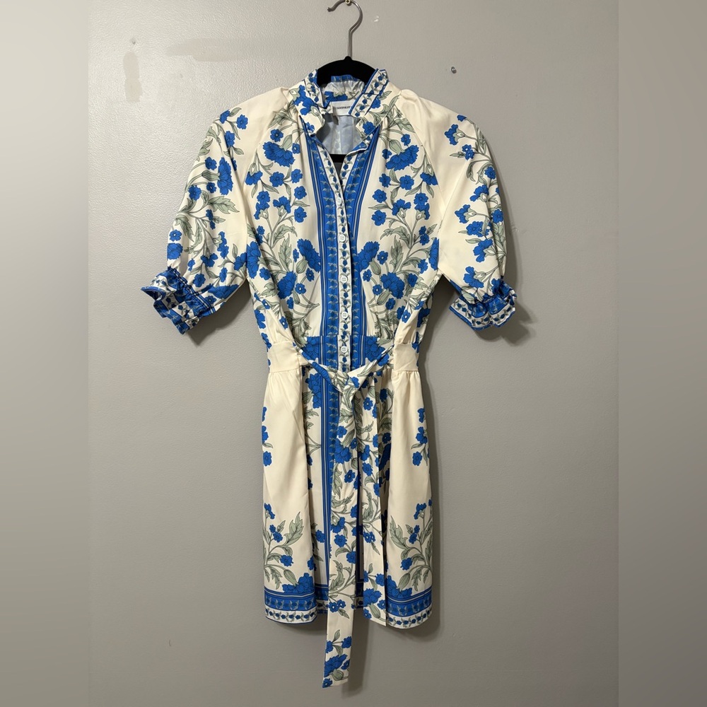 Goodnight Macaroon Blue Floral Midi Dress